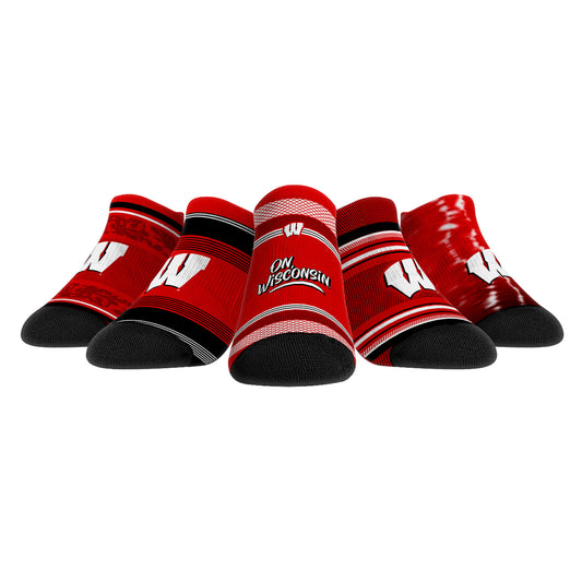 Youth Rock Em Socks Wisconsin Badgers Super Fan Five-Pack Low-Cut Socks Set