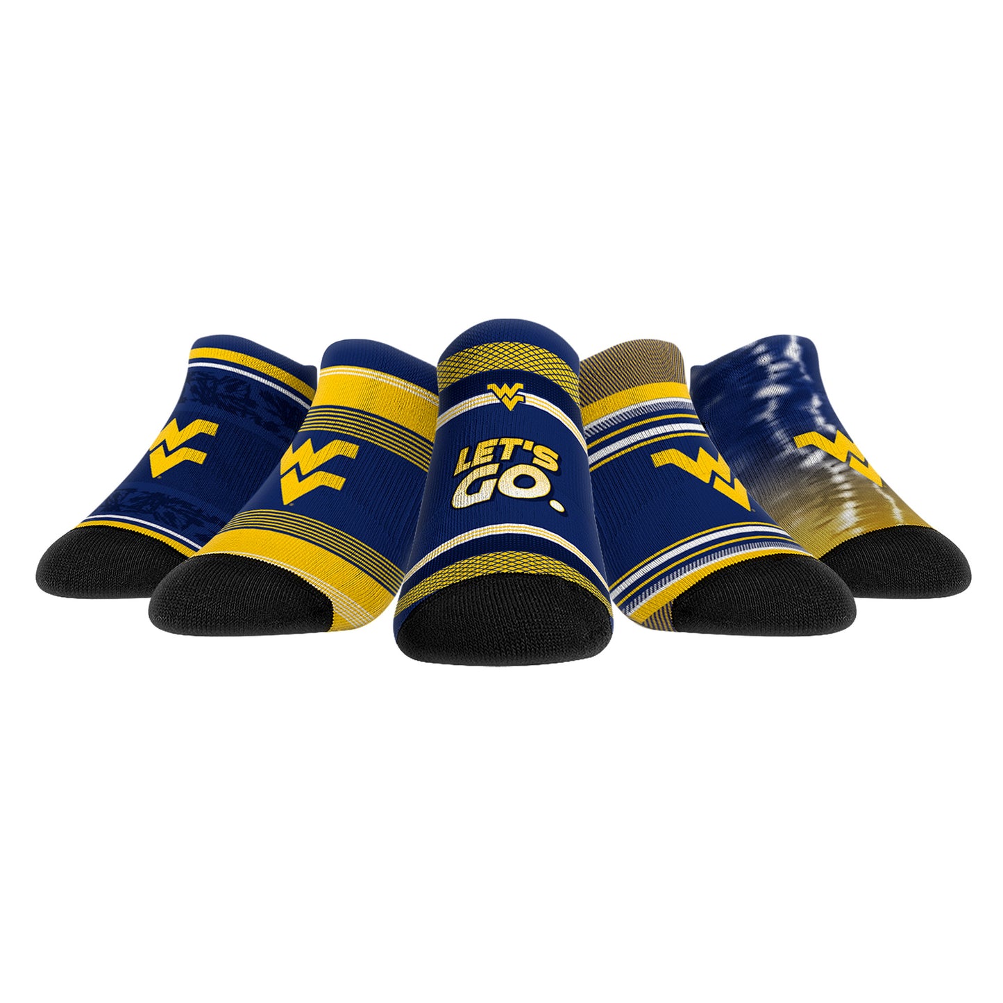 Youth Rock Em Socks West Virginia Mountaineers Super Fan Five-Pack Low-Cut Socks Set