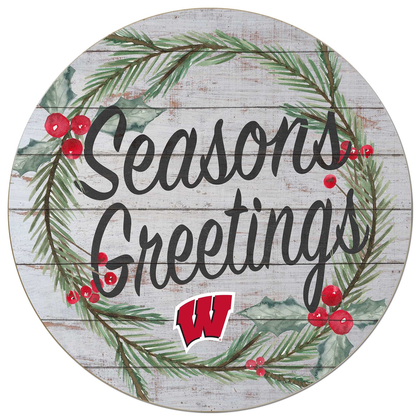 Wisconsin Badgers 20'' x 20'' Season's Greetings Circle