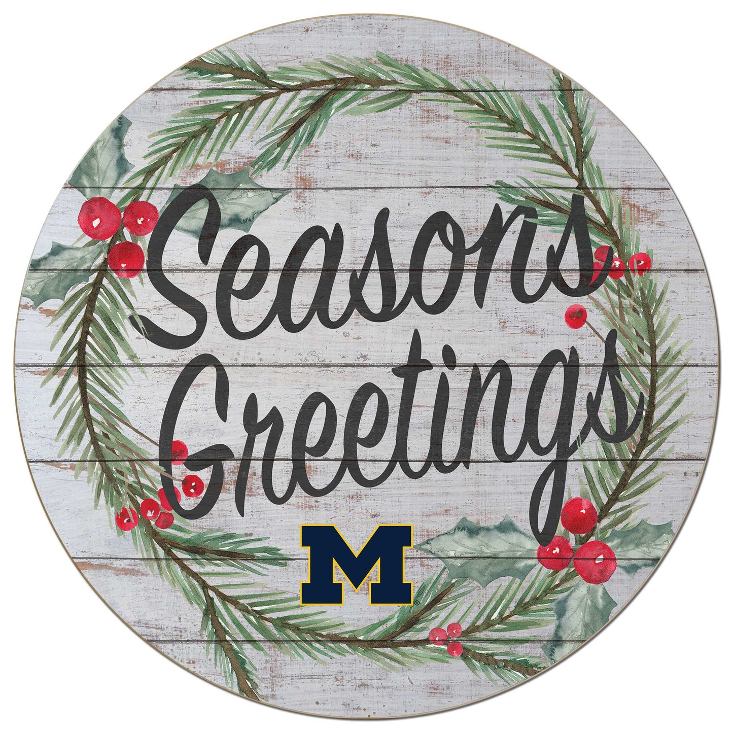 Michigan Wolverines 20'' x 20'' Season's Greetings Circle