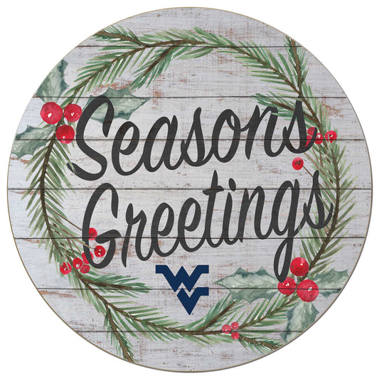 West Virginia Mountaineers 20'' x 20'' Season's Greetings Circle