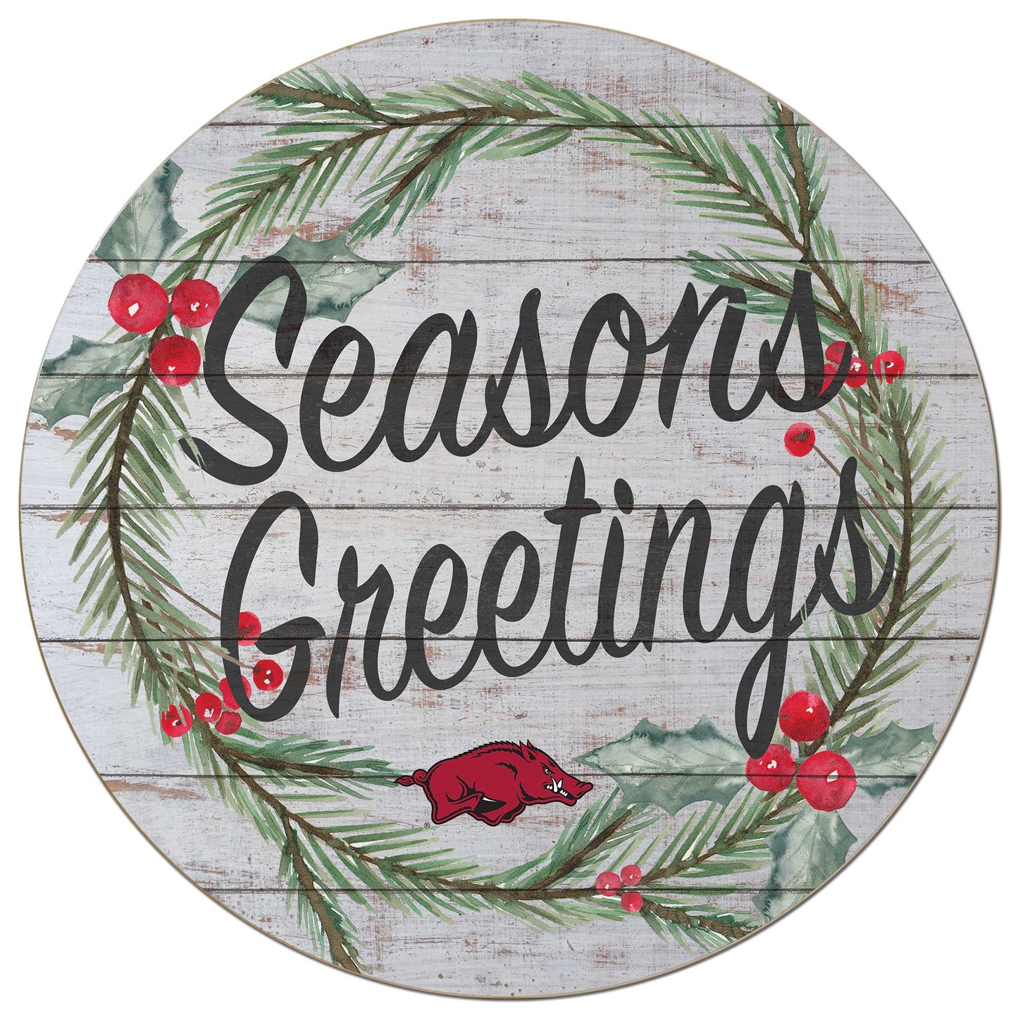 Arkansas Razorbacks 20'' x 20'' Season's Greetings Circle