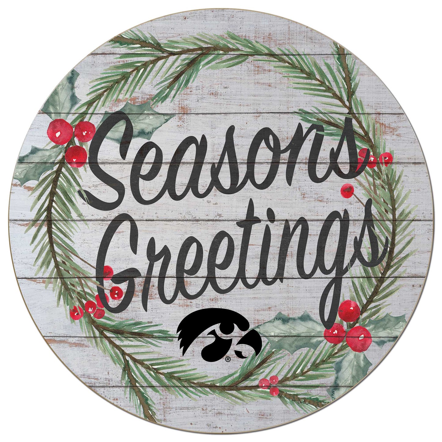 Iowa Hawkeyes 20'' x 20'' Season's Greetings Circle