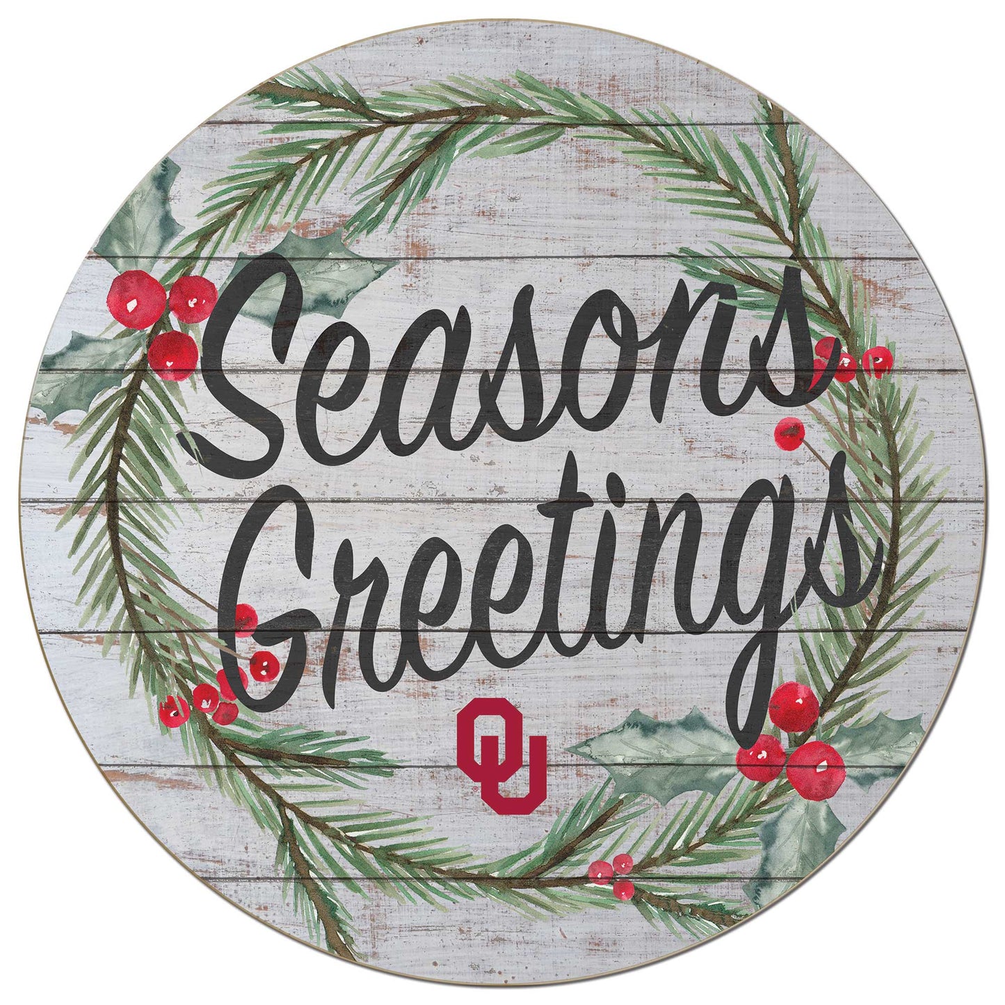 Oklahoma Sooners 20'' x 20'' Season's Greetings Circle