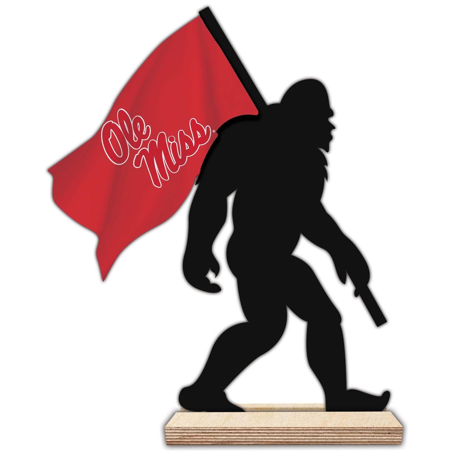 Ole Miss Rebels 18'' Team Logo Bigfoot Silhouette Desktop Art