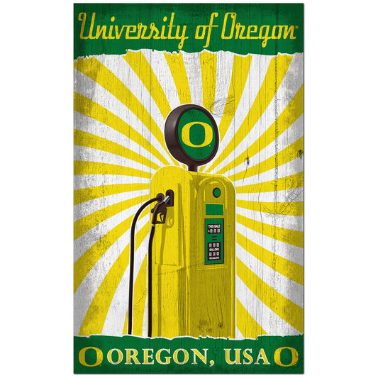 Oregon Ducks 11'' x 19'' Retro Pump Location Sign