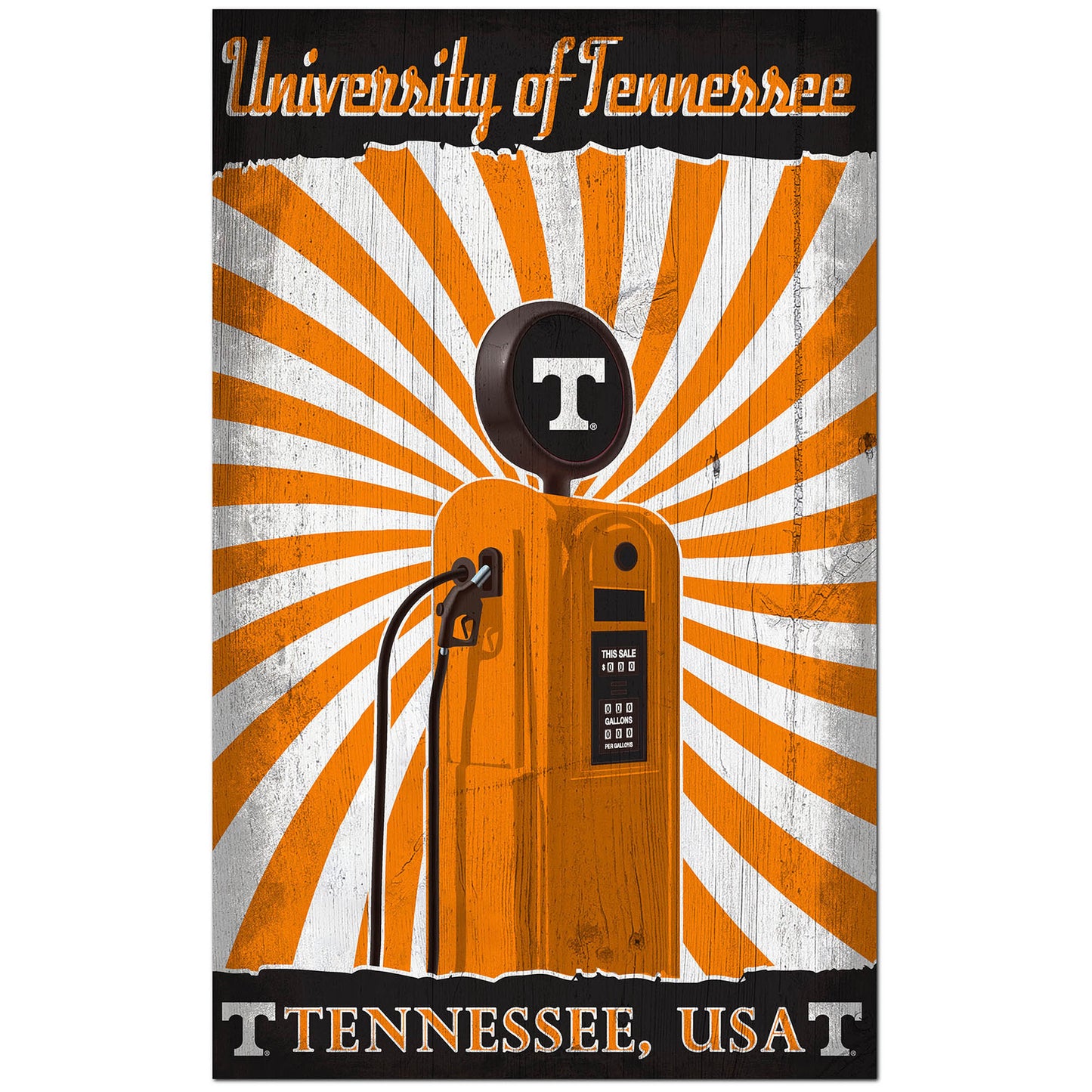 Tennessee Volunteers 11'' x 19'' Retro Pump Location Sign