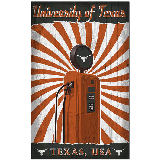 Texas Longhorns 11'' x 19'' Retro Pump Location Sign