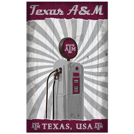 Texas A&M Aggies 11'' x 19'' Retro Pump Location Sign