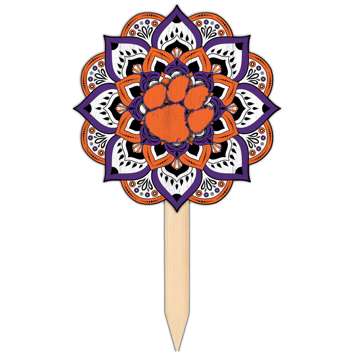 Clemson Tigers 18'' x 12'' Mandala Yard Stake