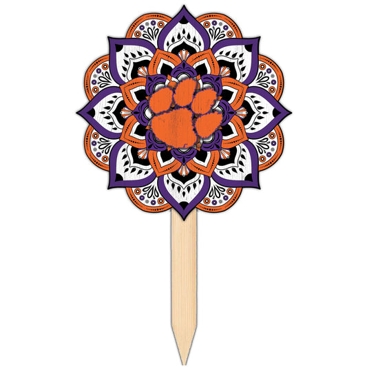 Clemson Tigers 18'' x 12'' Mandala Yard Stake