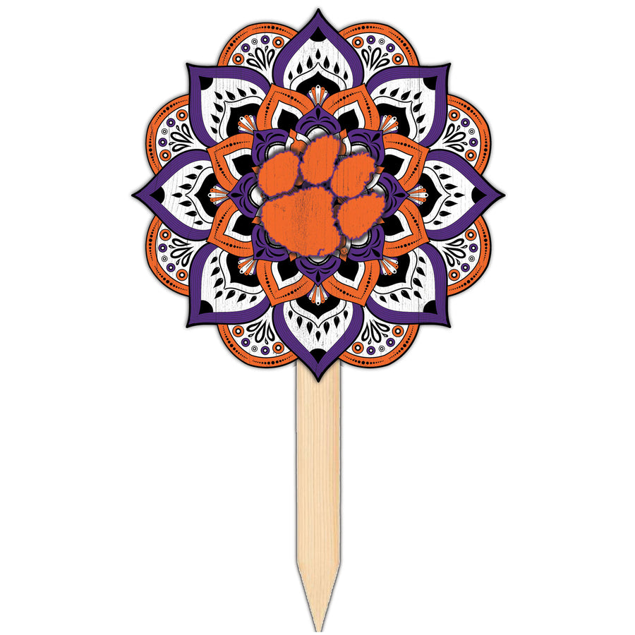 Clemson Tigers 18'' x 12'' Mandala Yard Stake