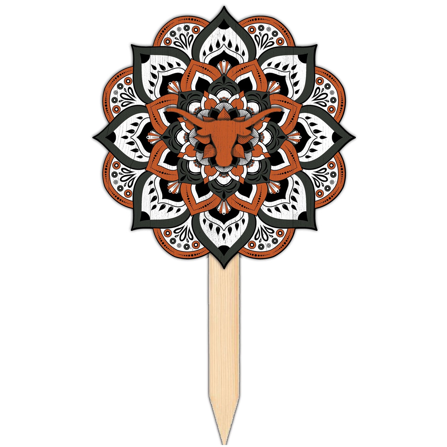 Texas Longhorns 18'' x 12'' Mandala Yard Stake