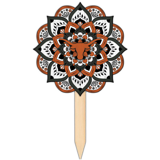 Texas Longhorns 18'' x 12'' Mandala Yard Stake