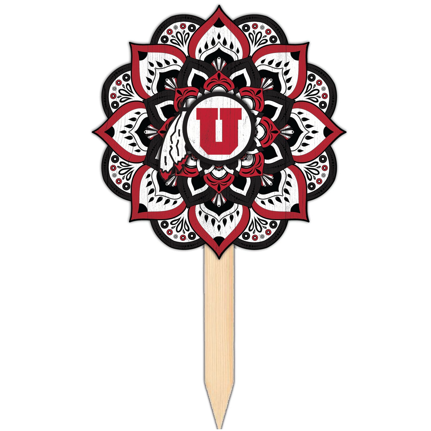 Utah Utes 18'' x 12'' Mandala Yard Stake