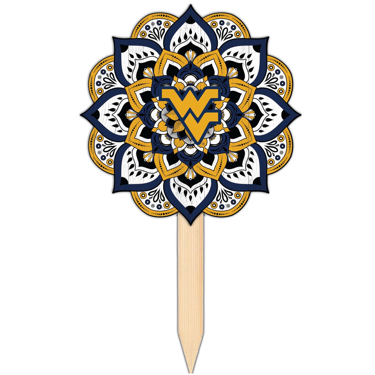 West Virginia Mountaineers 18'' x 12'' Mandala Yard Stake