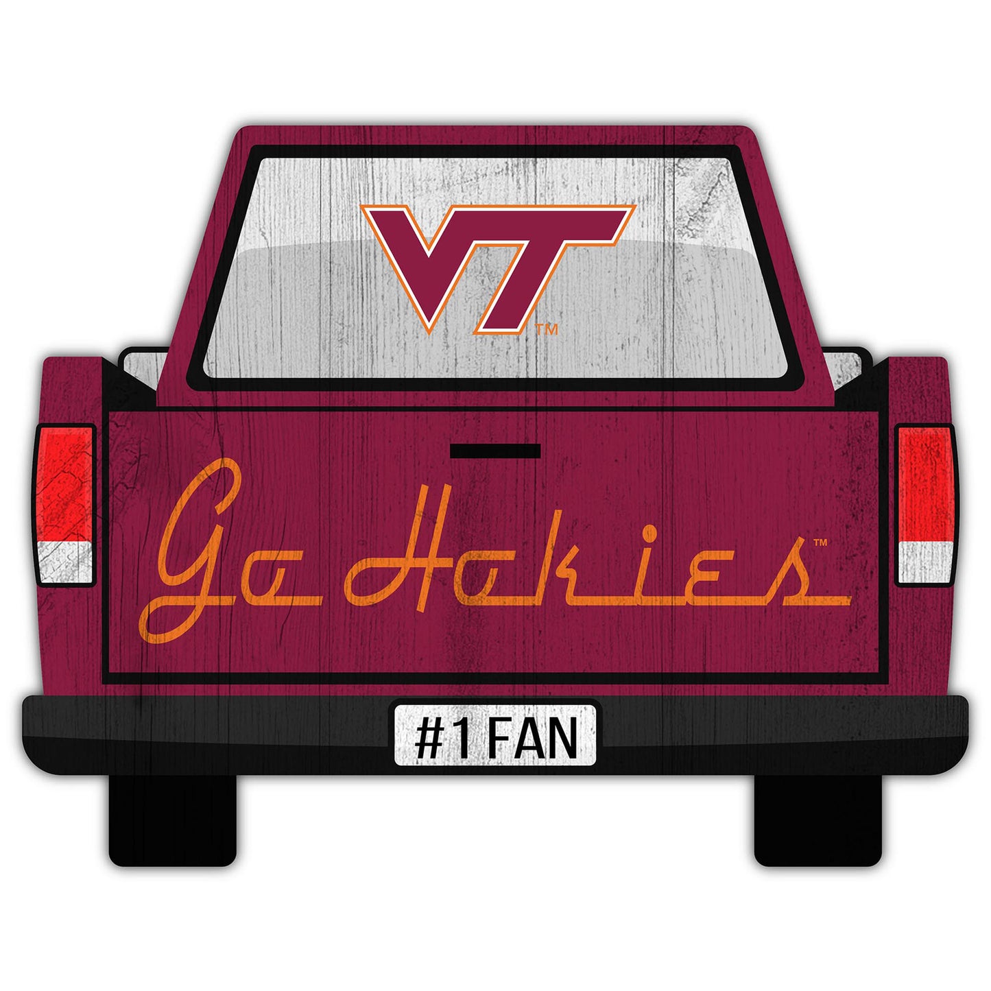 Virginia Tech Hokies 12'' x 12'' Truck Back Décor