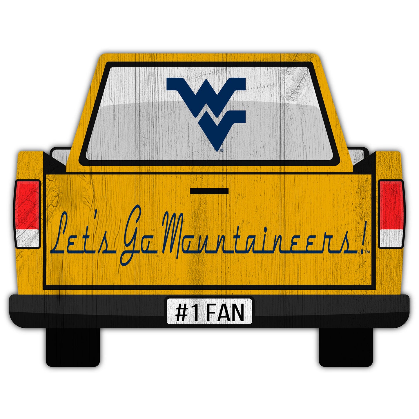 West Virginia Mountaineers 12'' x 12'' Truck Back Décor