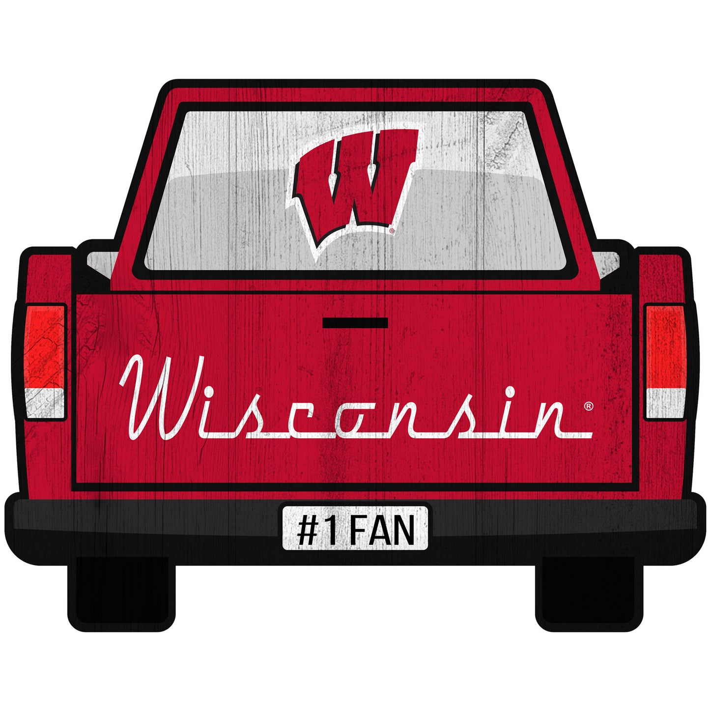 Wisconsin Badgers 12'' x 12'' Truck Back Décor