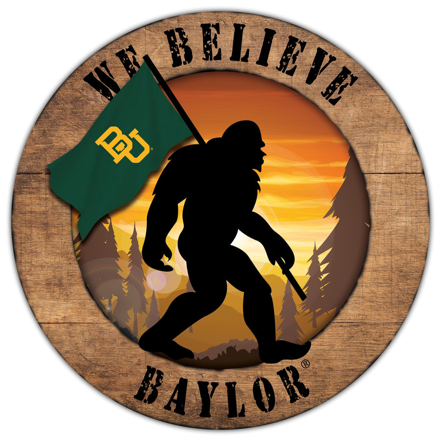 Baylor Bears 12'' We Believe Bigfoot Circle Sign