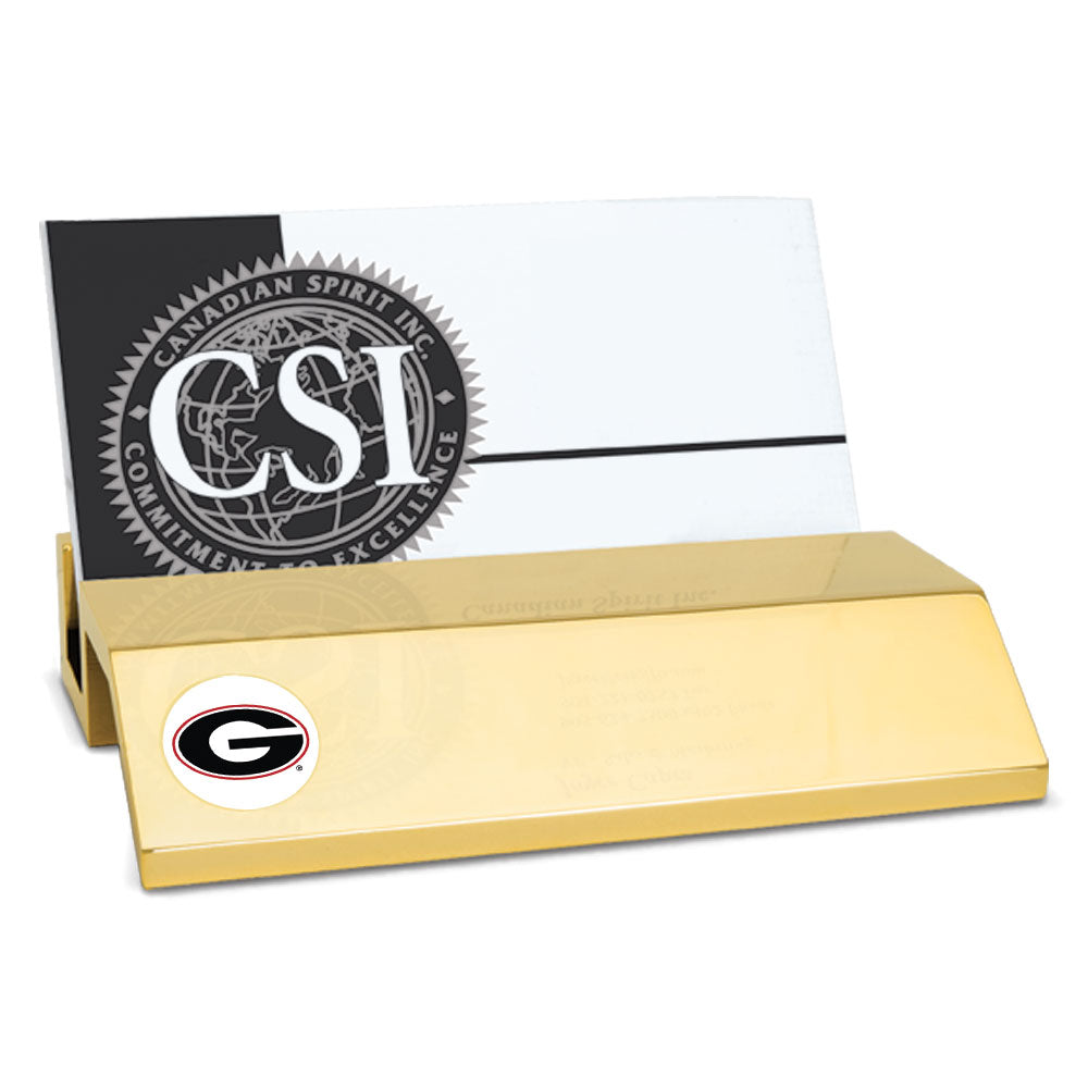 Gold Georgia Bulldogs Team Business Card Holder