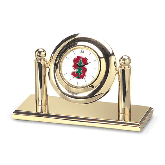 Gold Stanford Cardinal Team Arcade Desk Clock