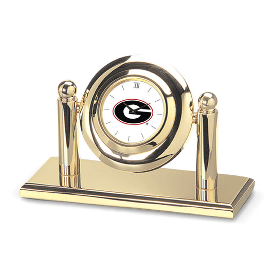 Gold Georgia Bulldogs Team Arcade Desk Clock