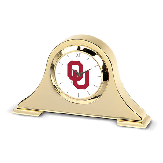 Gold Oklahoma Sooners Team Napoleon Desk Clock