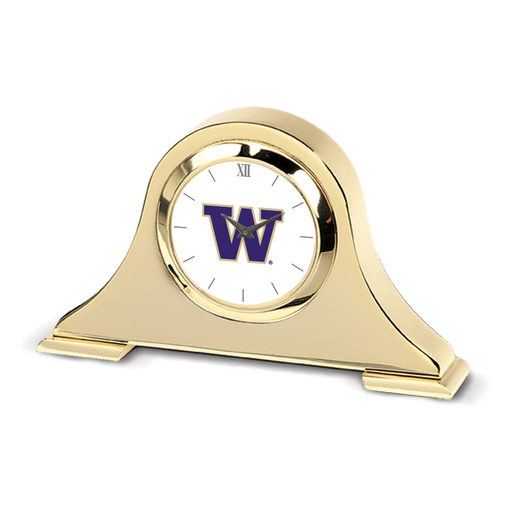 Gold Washington Huskies Team Napoleon Desk Clock