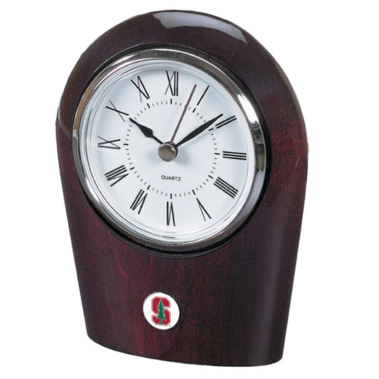 Silver Stanford Cardinal Team Palm Desk Clock