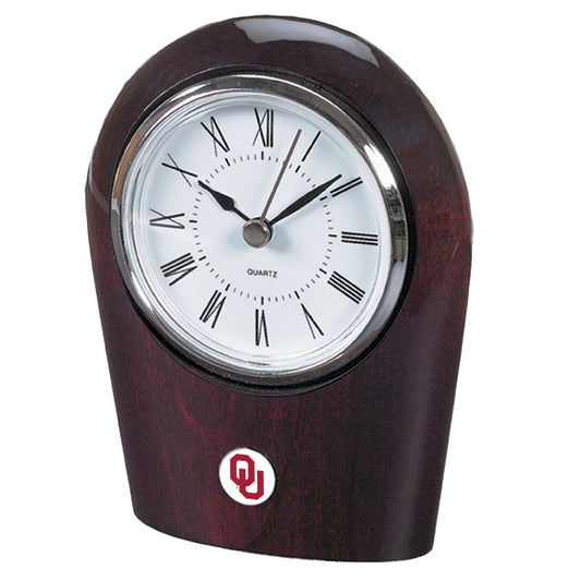 Silver Oklahoma Sooners Team Palm Desk Clock