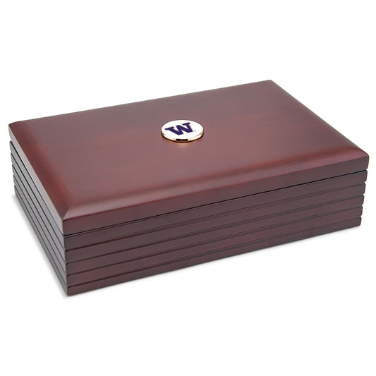 Brown Washington Huskies 6'' x 9'' Rosewood Desk Box