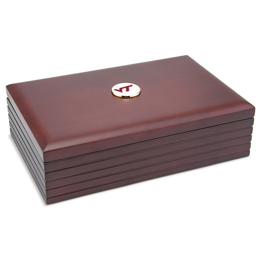 Brown Virginia Tech Hokies 6'' x 9'' Rosewood Desk Box