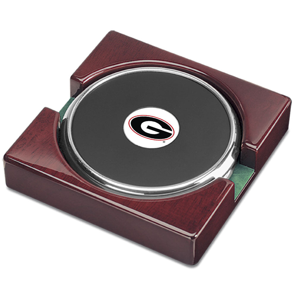 Silver Georgia Bulldogs Two-Piece Coaster Set