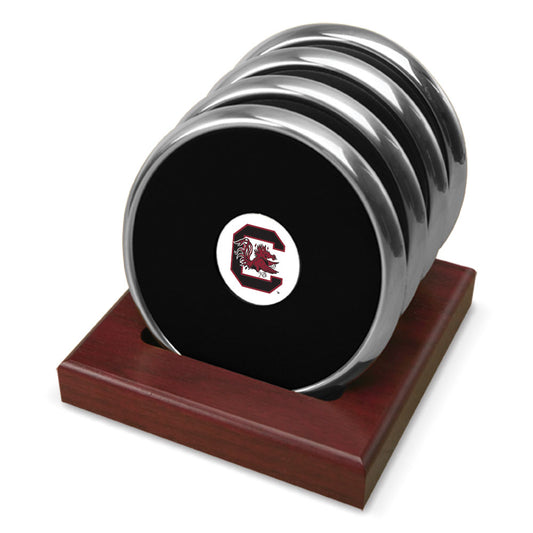 Silver South Carolina Gamecocks Four-Piece Coaster Set