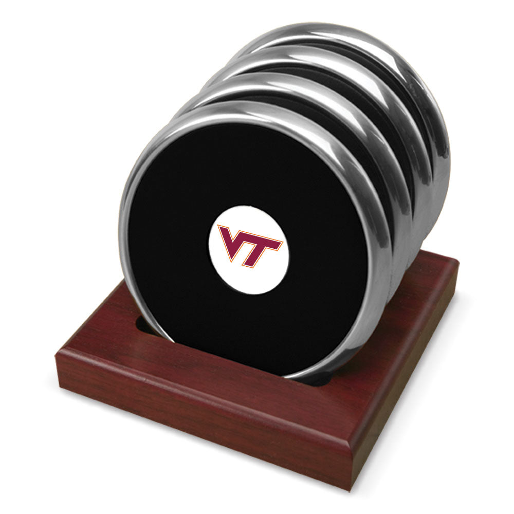 Silver Virginia Tech Hokies Four-Piece Coaster Set