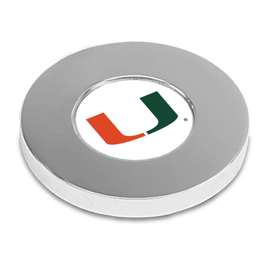 Silver Miami Hurricanes Team Office Paperweight