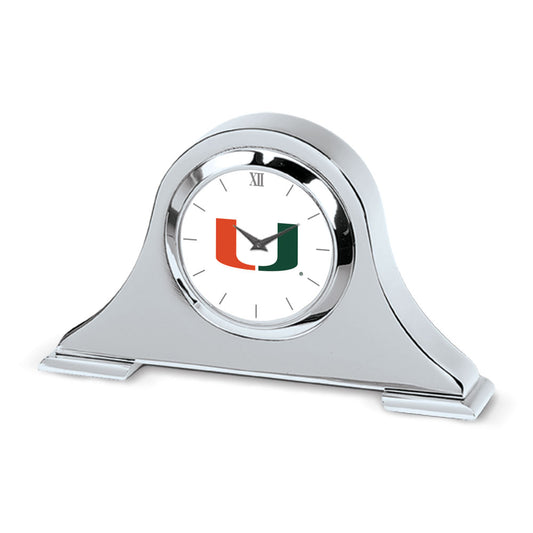Miami Hurricanes Primary Team Logo Napoleon Desk Clock