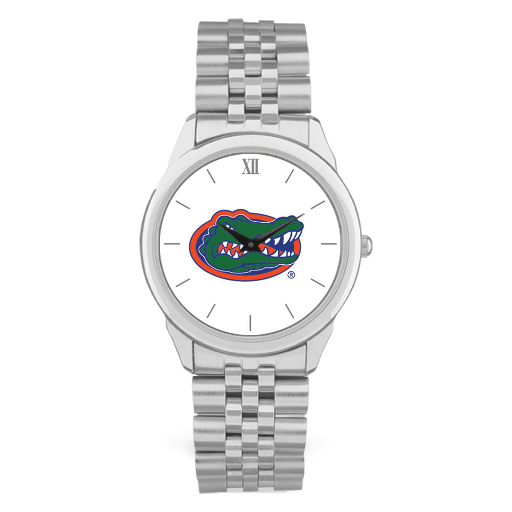 Unisex Silver Florida Gators Team Logo Rolled Link Bracelet Wristwatch