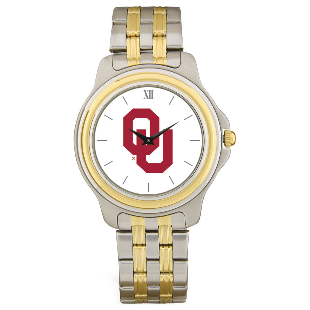 Unisex Silver/Gold Oklahoma Sooners Two-Tone Team Logo Wristwatch