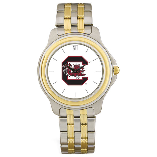 Unisex Silver/Gold South Carolina Gamecocks Two-Tone Team Logo Wristwatch