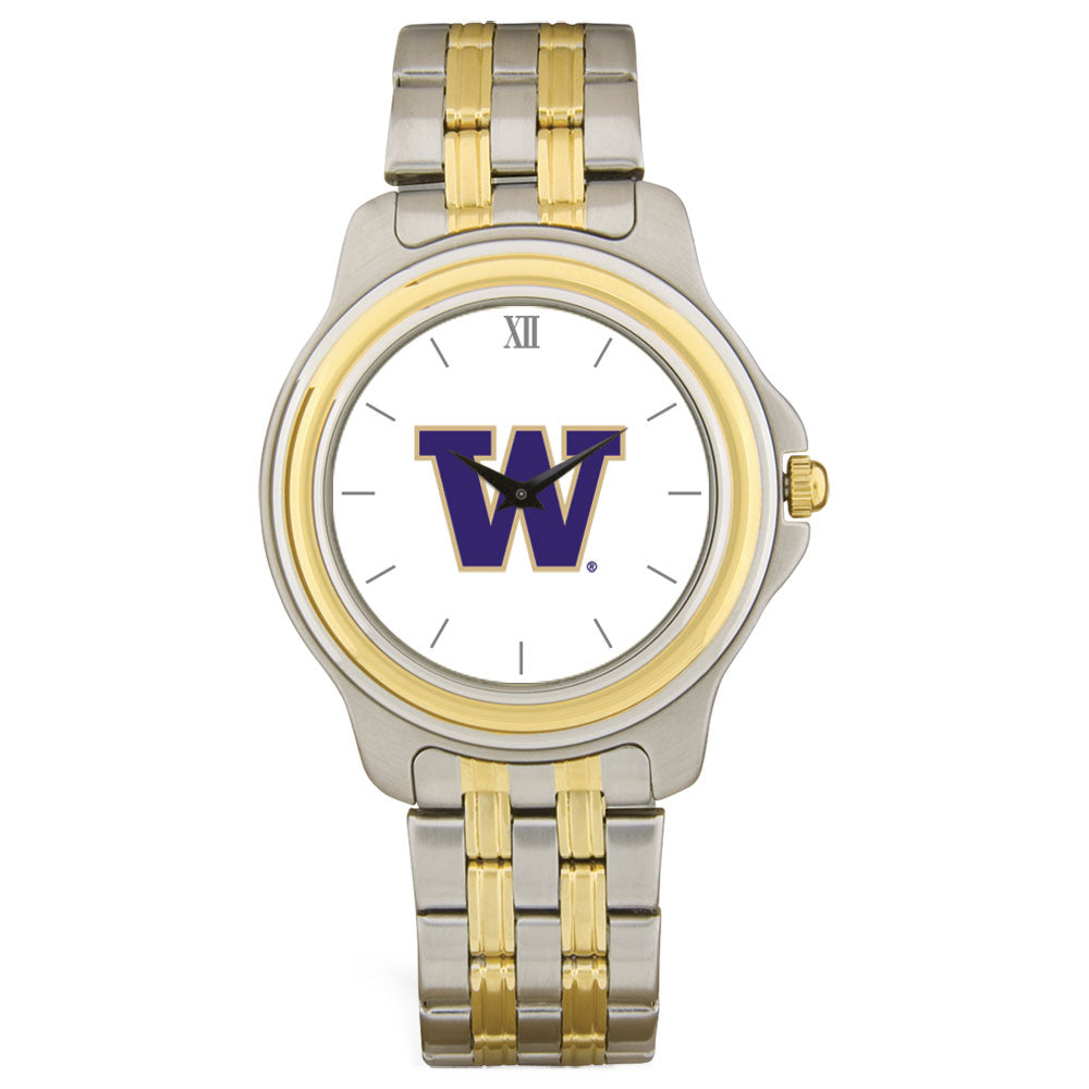 Unisex Silver/Gold Washington Huskies Two-Tone Team Logo Wristwatch