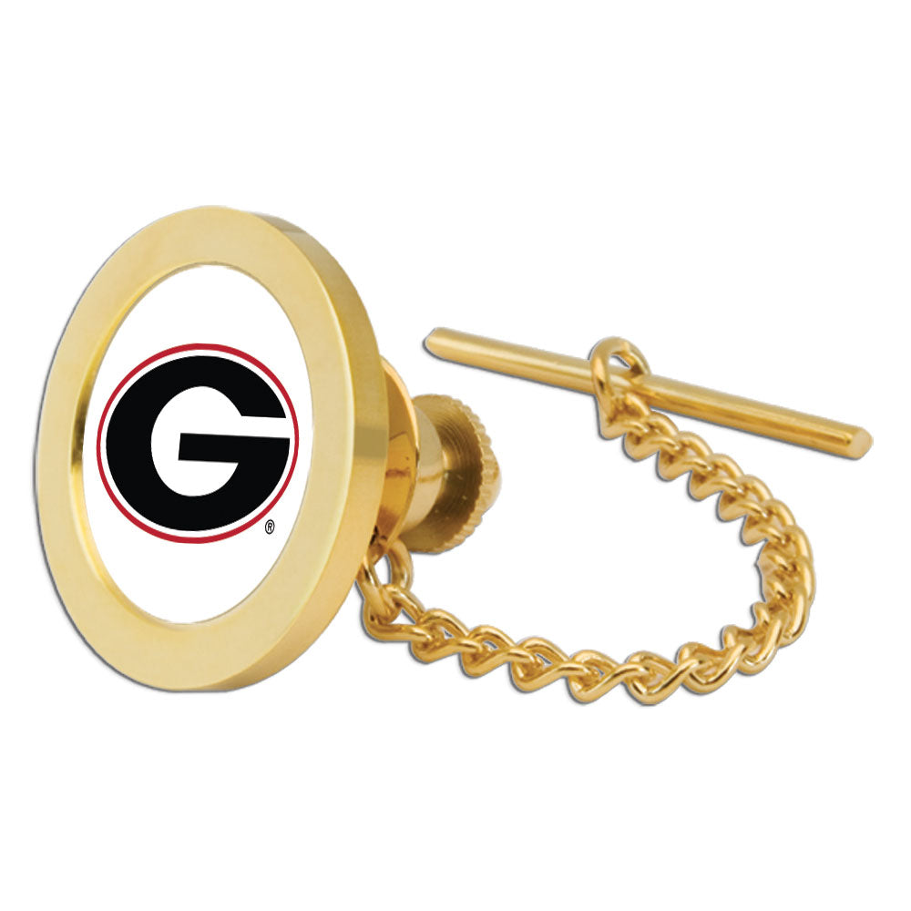 Gold Georgia Bulldogs Team Logo Tie Tack/Lapel Pin