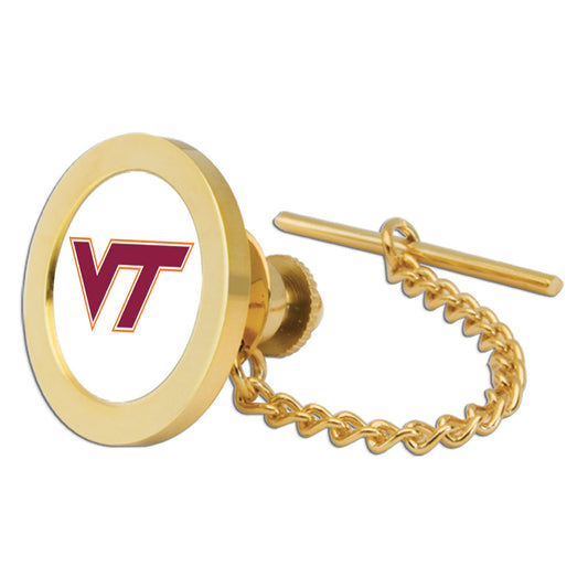 Gold Virginia Tech Hokies Team Logo Tie Tack/Lapel Pin