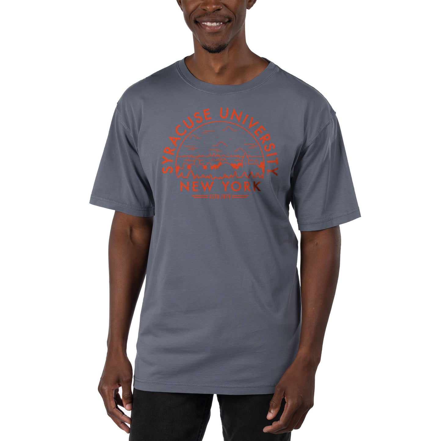 Men's Uscape Apparel Blue Syracuse Orange Garment Dyed T-Shirt