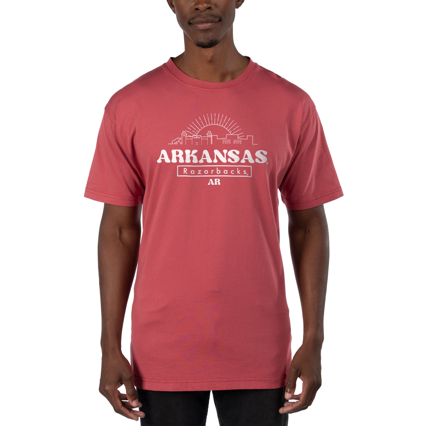 Men's Uscape Apparel Light Red Arkansas Razorbacks Garment Dyed T-Shirt