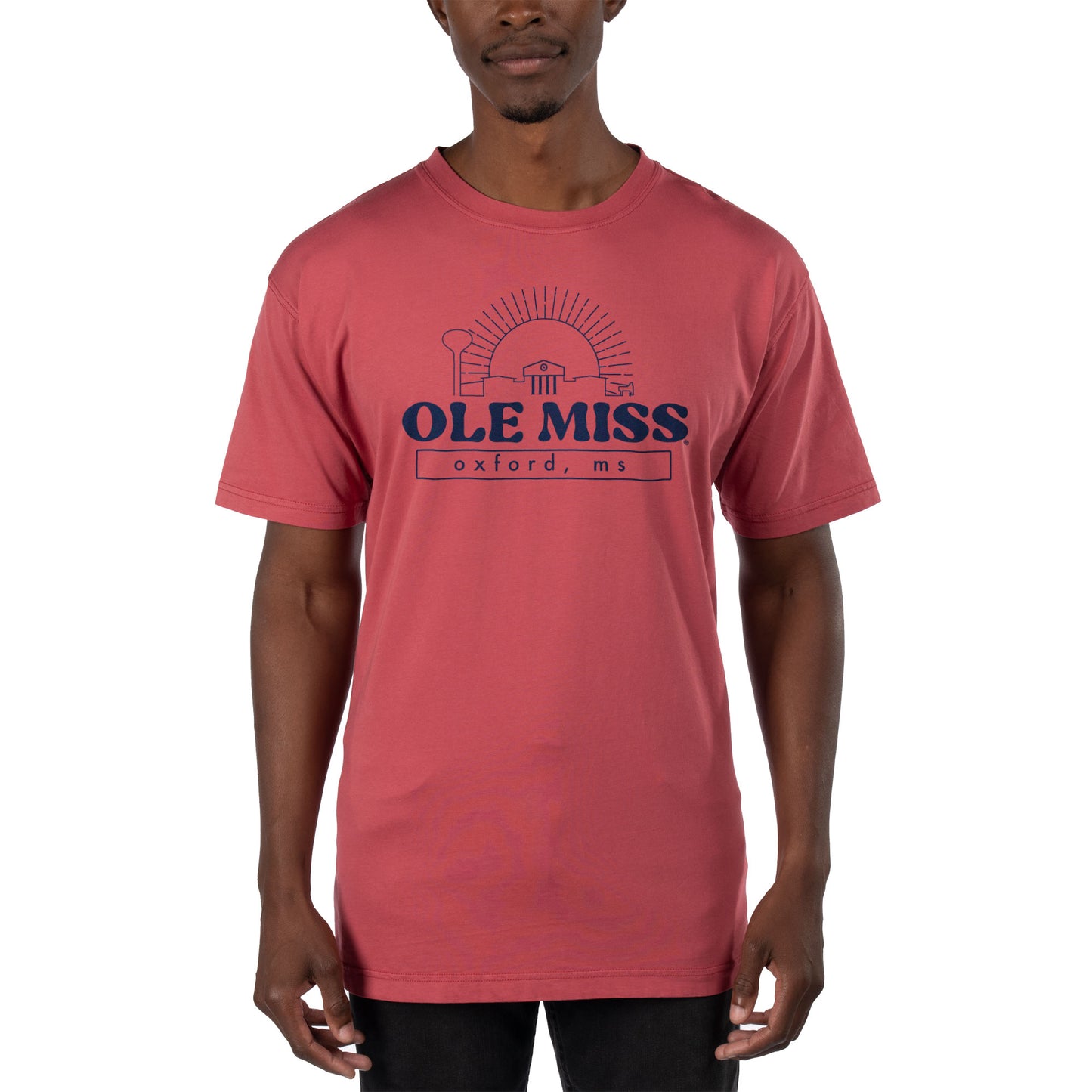 Men's Uscape Apparel Light Red Ole Miss Rebels Garment Dyed T-Shirt