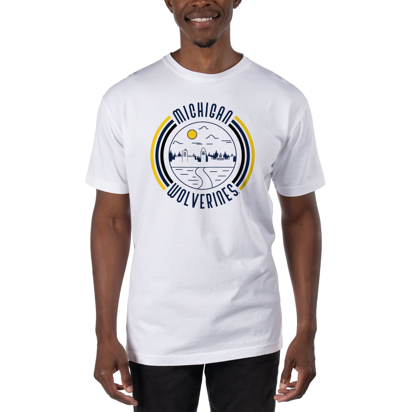 Men's Uscape Apparel White Michigan Wolverines T-Shirt