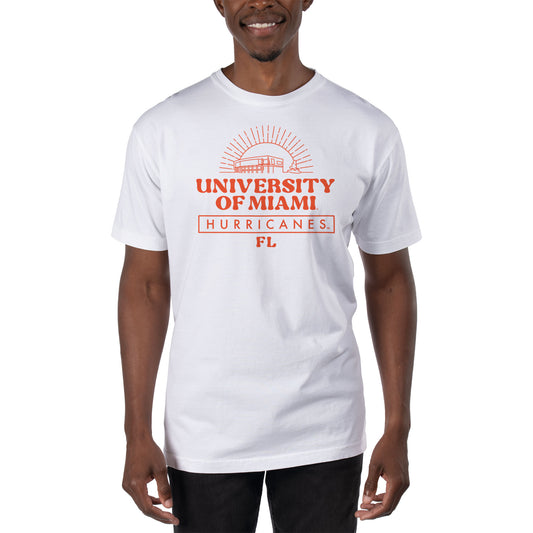 Men's Uscape Apparel White Miami Hurricanes T-Shirt