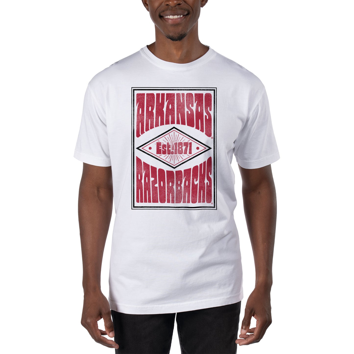 Men's Uscape Apparel White Arkansas Razorbacks T-Shirt